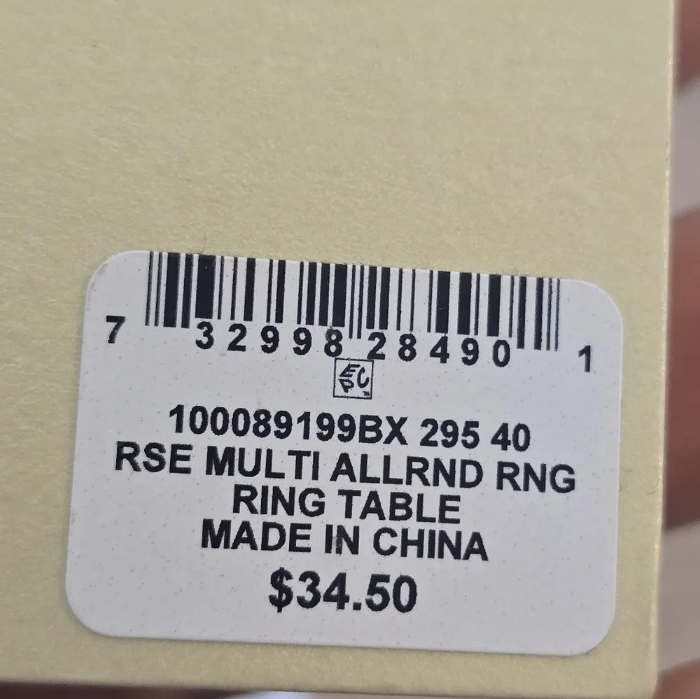 Charter Club Ring Rose Gold Plated Multicolor Crystal  Size 5 New Women